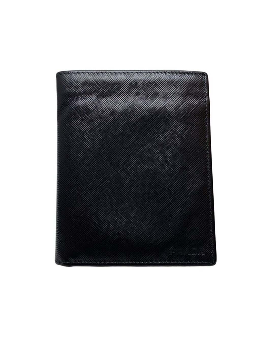 Prada Card Case Wallet Cowhide Leather Black